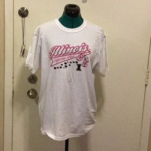 Mens White FIGHTING ILLINI UNI T-SHIRT MED